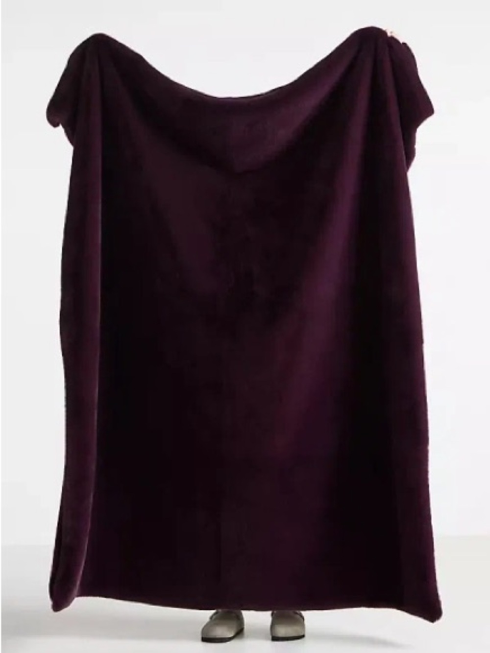 Anthropologie Plush Throw Blanket in Deep Plum
